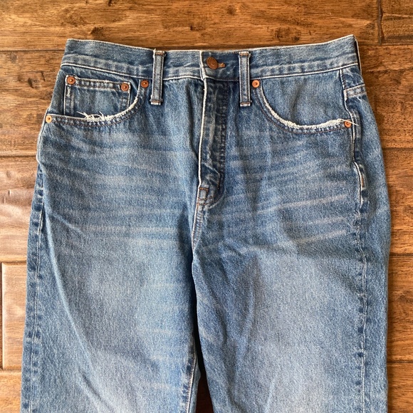 Madewell The Classic Straight Jean Sz 28 Cropped Distressed High Rise - Picture 10 of 11